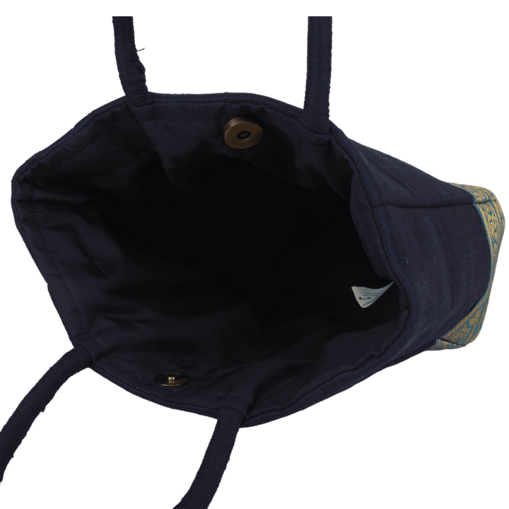 Indha Dupion Silk Handbag in Elegant Blue,Small Handbag for Corporate Gifting and Special Occasions