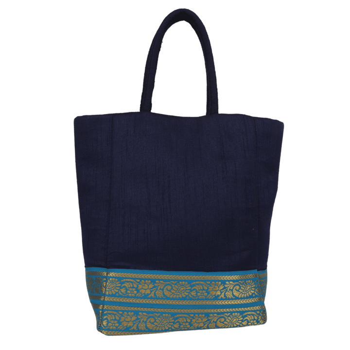Indha Dupion Silk Handbag in Elegant Blue,Small Handbag for Corporate Gifting and Special Occasions