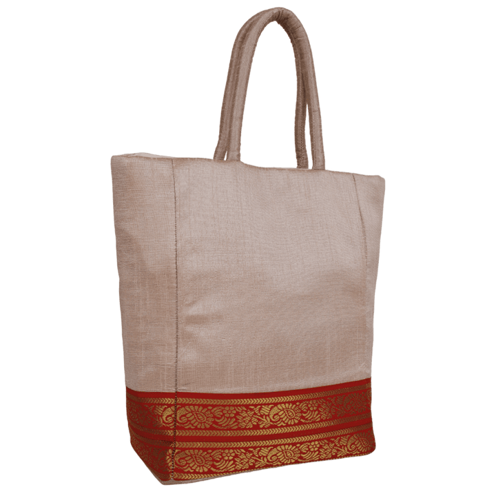 Indha Dupion Silk Handbag Peach,Small Handbag Parisian Knot, Kolkata Embroidery,Corporate Gifting Bags, Special Occasions Gifting Bag