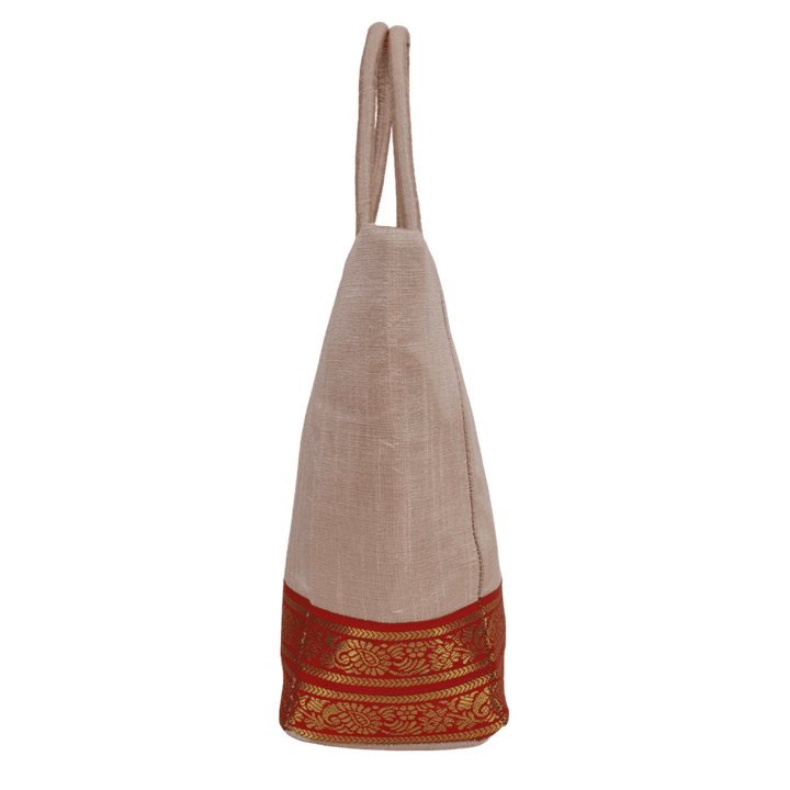 Indha Dupion Silk Handbag Peach,Small Handbag Parisian Knot, Kolkata Embroidery,Corporate Gifting Bags, Special Occasions Gifting Bag