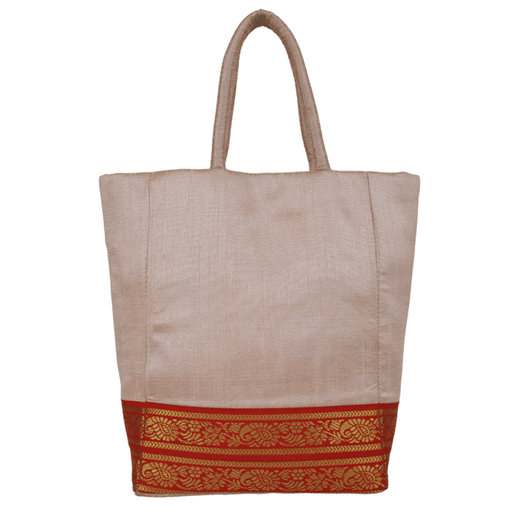 Indha Dupion Silk Handbag Peach,Small Handbag Parisian Knot, Kolkata Embroidery,Corporate Gifting Bags, Special Occasions Gifting Bag