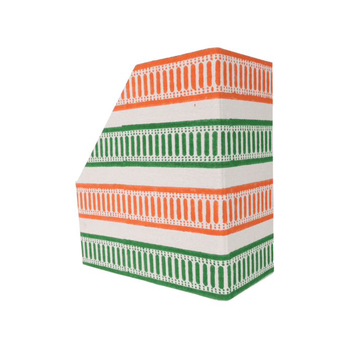 Indha Handcrafted Magazine Holder Tri-Colour | Eco Friendly Magazine Holder | Reprocessed Wood Magazine Holder | Corporate Gifting | Independence Day Gifting | Republic Day Gifting | National Days Gifting