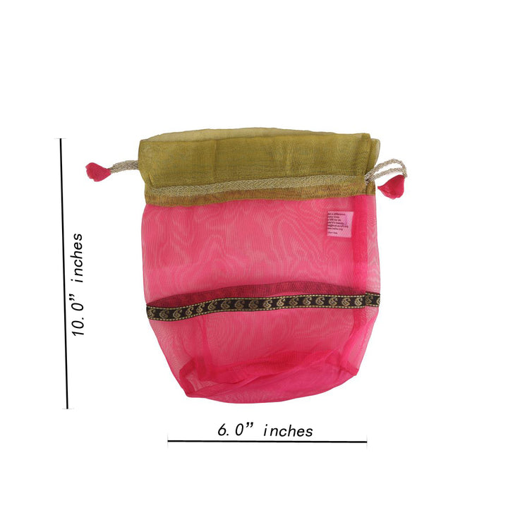 Indha Utility Pouch Pink | Potli Pouch | Gift Pouch | Gift Packaging Pouch Pack of 3