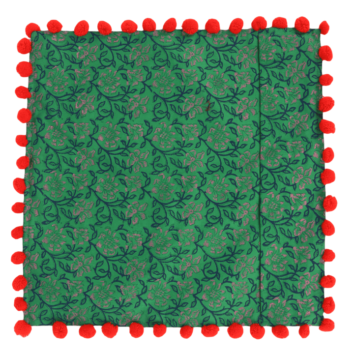 Indha Hand Block-Printed Cushion Cover Flower-Print | 16X16 Cushion Cover Set of 2 | Cotton Cushion Cover | Home Furnishing | Home Decor | Corporate Gifting