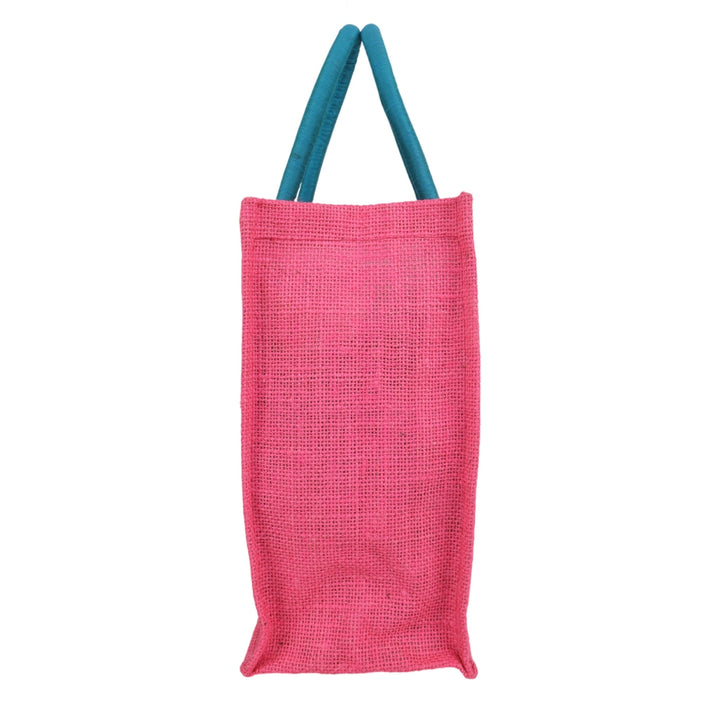 Indha Hand-Embroidered Jute Two-Bottle Carrier (Fits 750 ml) | Thermos + Water Bottle | Wine Gift Bag