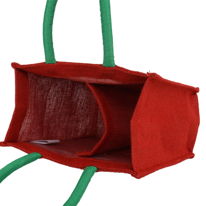 Indha Hand-Embroidered Jute Two-Bottle Carrier (Fits 750 ml) | Thermos + Water Bottle | Wine Gift Bag