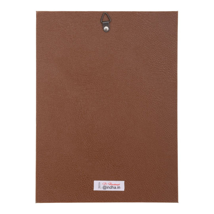 Indha Handcrafted Wall Décor | Floral Hand Embroidery on Silk | Wooden Frame + Vegan Leather Back Finish | Sustainable Décor