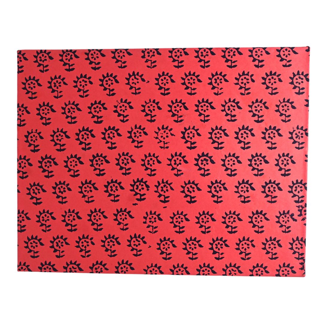 Indha Handpainted Floral Pot Wall Art | Upcycled Mouse &amp; MDF with Repurposed Wood Frame | Sustainable Home Décor with Vegan Leather Back