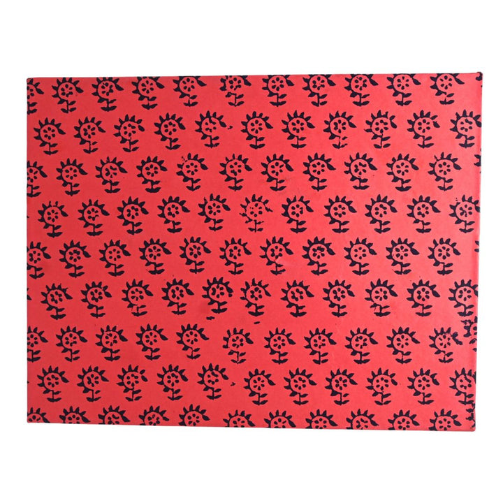 Indha Handpainted Floral Pot Wall Art | Upcycled Mouse &amp; MDF with Repurposed Wood Frame | Sustainable Home Décor with Vegan Leather Back