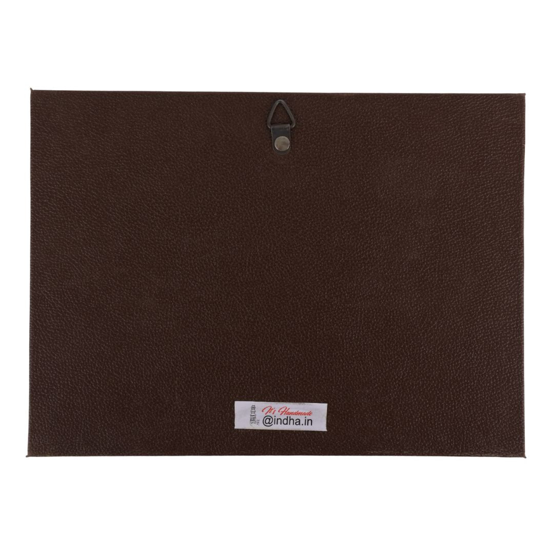 Indha Upcycled Wall Art (Hand-Painted on Repurposed Defective Tablet) | Wooden Framed Wall Décor with Vegan Leather Back Finish | Sustainable Gift