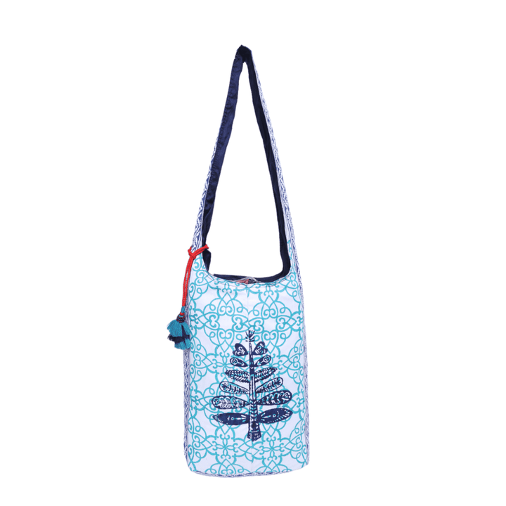 Indha Hand Block Printed Cotton Jhola Bag for Girls | Stylish Eco-Friendly Tote | Unique Patterns Ideal for Daily Use and Casual Outings