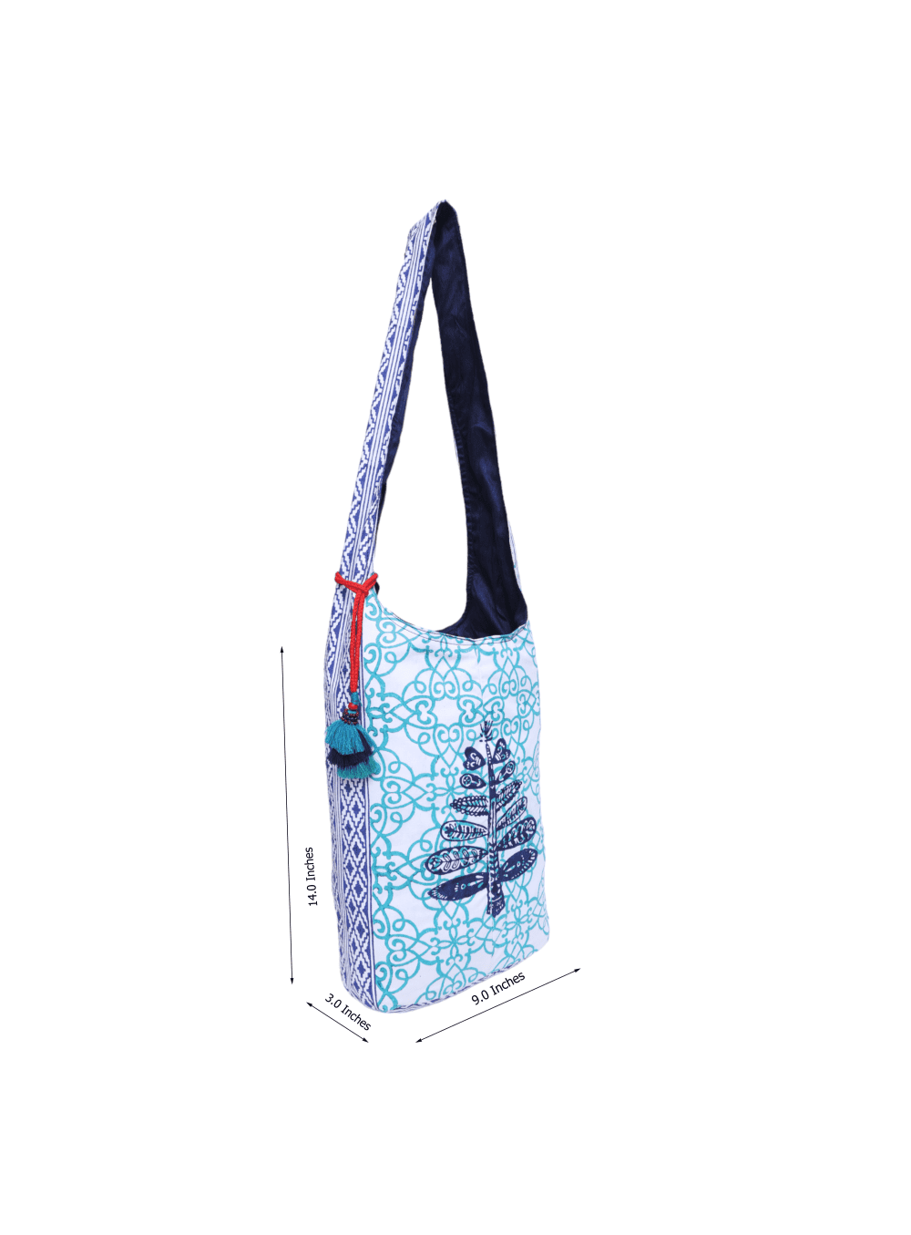 Indha Hand Block Printed Cotton Jhola Bag for Girls | Stylish Eco-Friendly Tote | Unique Patterns Ideal for Daily Use and Casual Outings