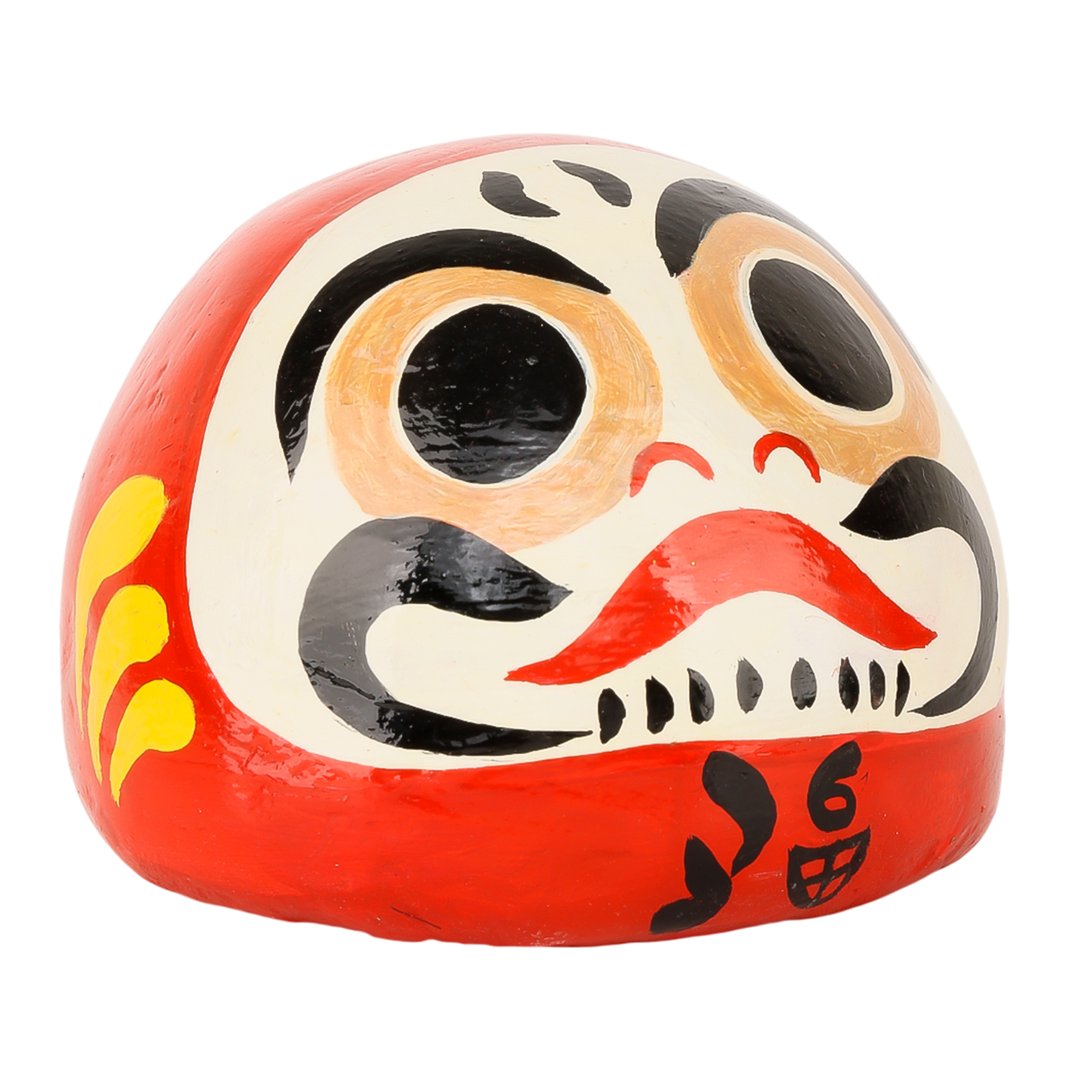 Indha Hand-Painted Paper-Mâché Japanese Daruma Doll | Japanese-Inspired Good-Luck Charm