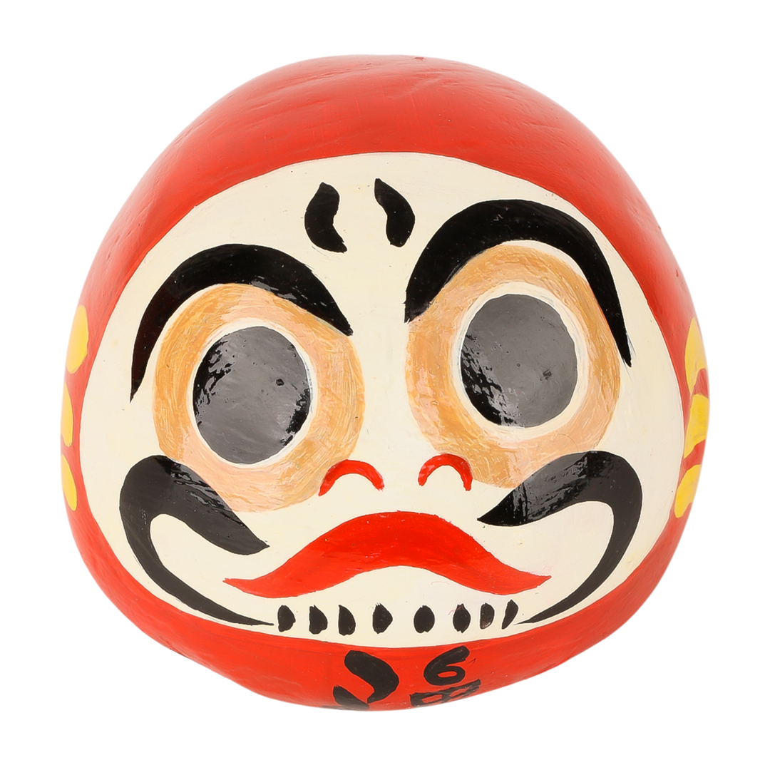 Indha Hand-Painted Paper-Mâché Japanese Daruma Doll | Japanese-Inspired Good-Luck Charm