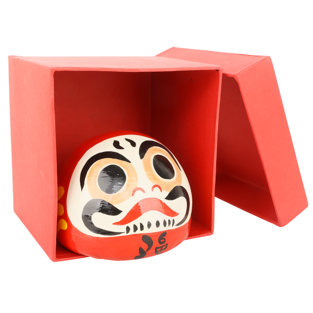 Indha Hand-Painted Paper-Mâché Japanese Daruma Doll | Japanese-Inspired Good-Luck Charm