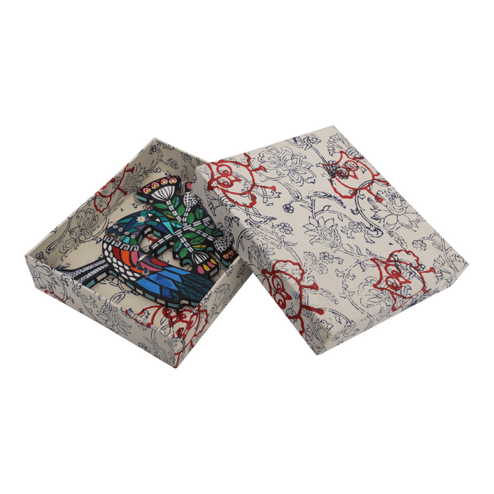 Indha Hand-Painted Bird Key Hanger - A Unique and Sustainable Home Organizer | Hand-Painted Bird Key Hanger - Eco-Friendly Home Décor | Unique Bird Design Key Hanger by Indha Artisans |