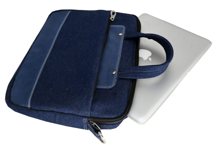 Indha Eco-Friendly Recycled Denim Laptop Bag – A Sustainable and Trendy Carry-All for Work, Travel, and Everyday Use