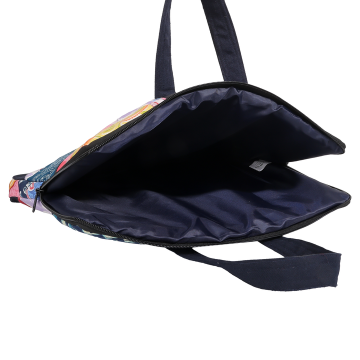 Indha Hand-Embroidered Laptop Bag – Cotton Patchwork with Bird Motif | 29 x 36 cm | Eco-Friendly Boho Office &amp; Travel Bag