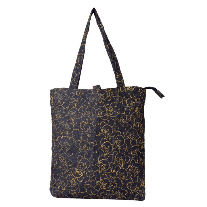 Denim Hand Block Printed Tote Bag/College bag for Girls &amp; Women