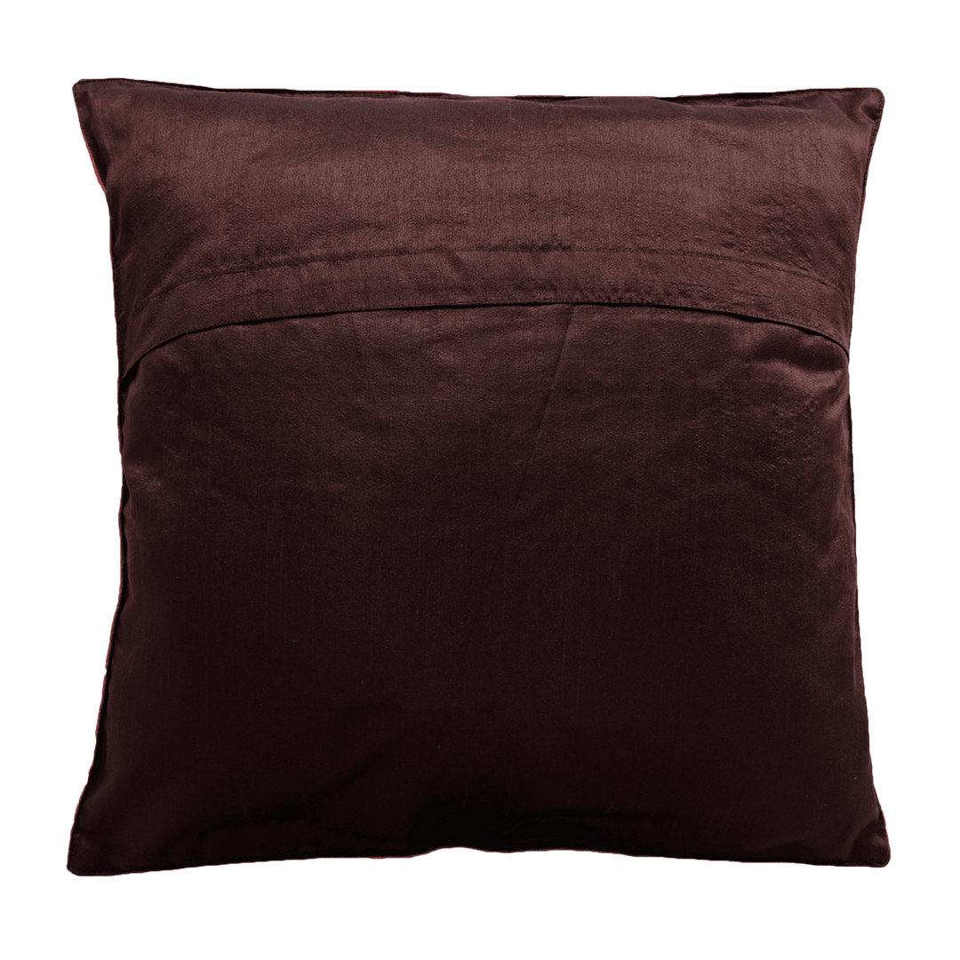 Red Cotton Hand Block Printed Hand of Fatima Embroidery Motif 16" Cushion Covers Set of 2