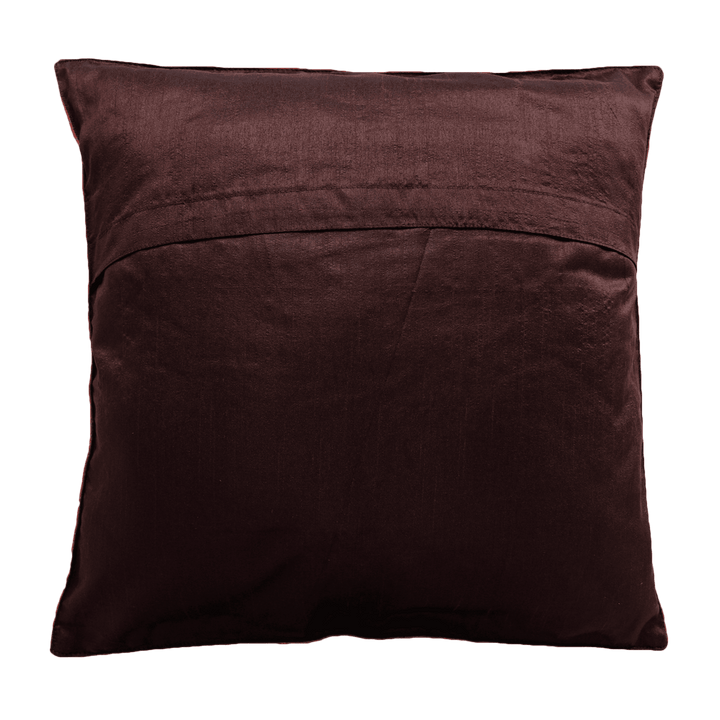 Red Cotton Hand Block Printed Hand of Fatima Embroidery Motif 16" Cushion Covers Set of 2