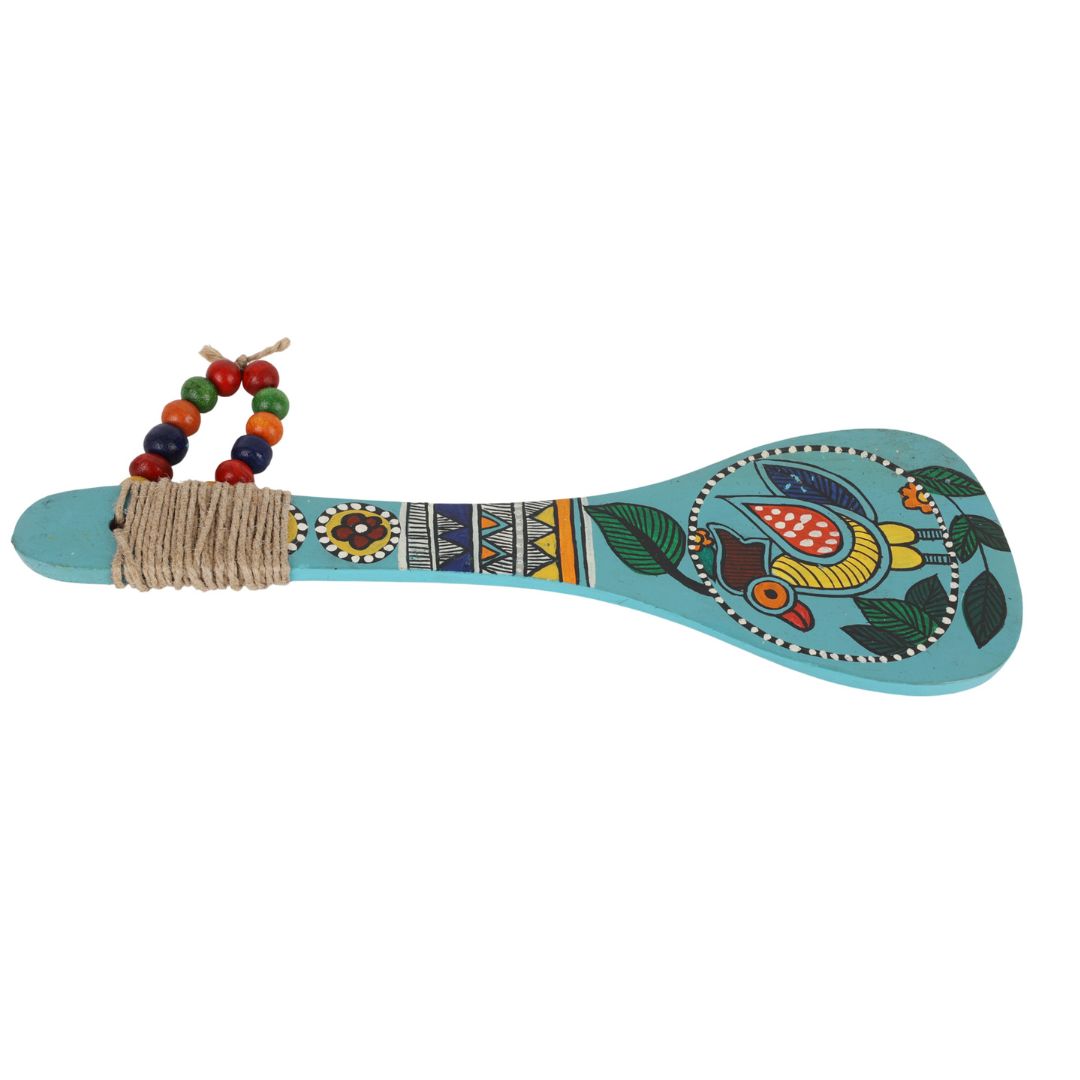 Indha Madhubani Hand-Painted Wooden Decorative Spoon