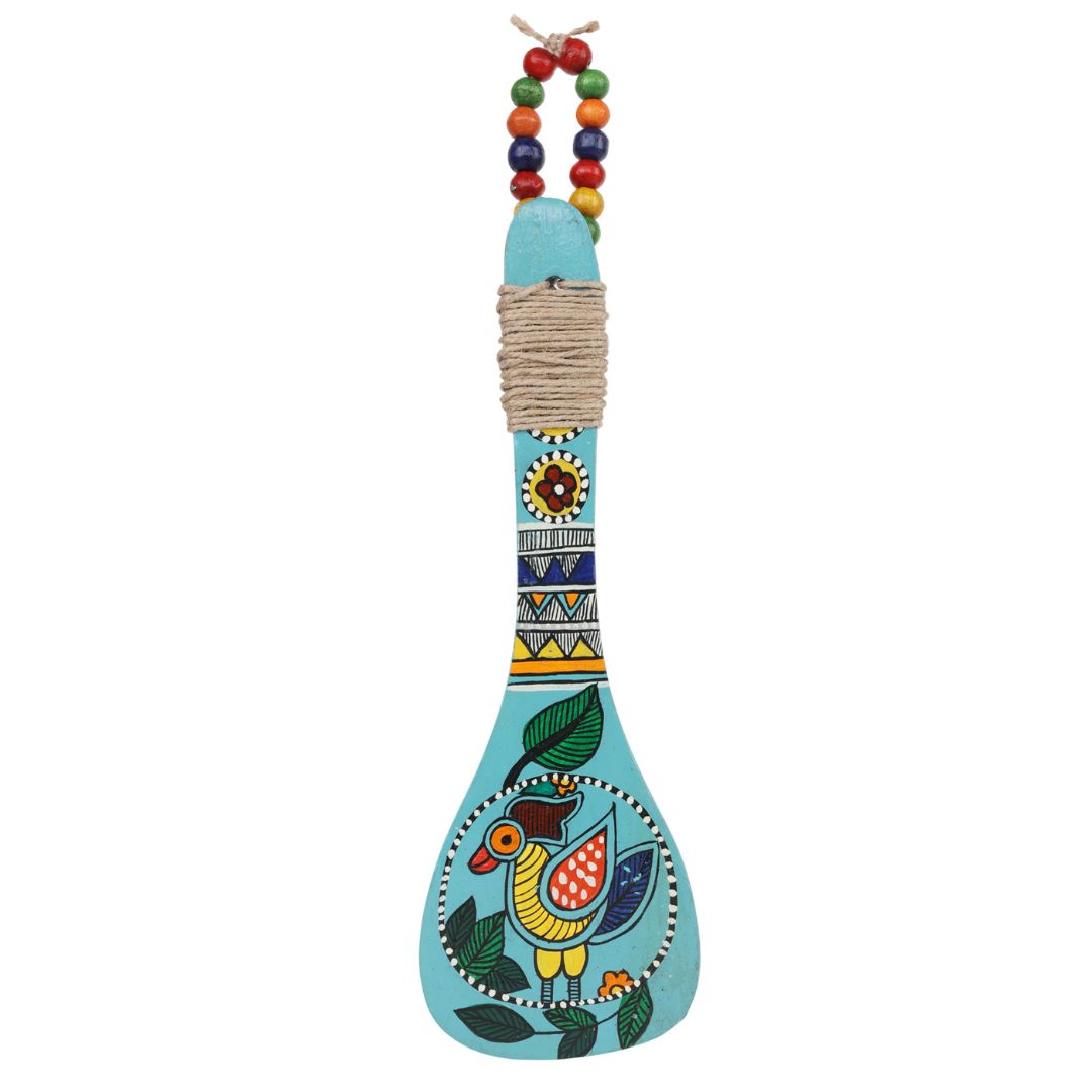 Indha Madhubani Hand-Painted Wooden Decorative Spoon