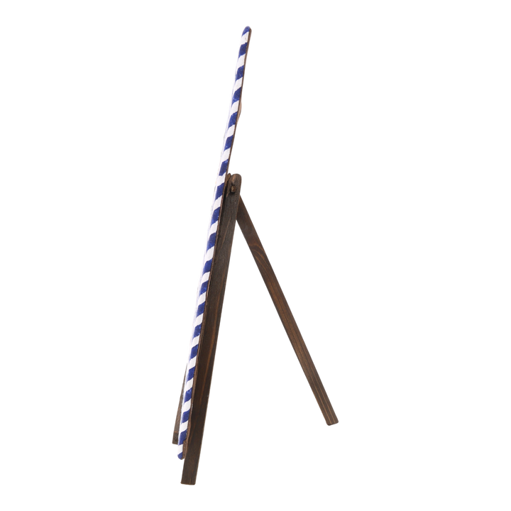 Indha Hand-Embroidered Gond Leopard – Textile Art with Hand Block-Printed Frame & Mini Wooden Easel