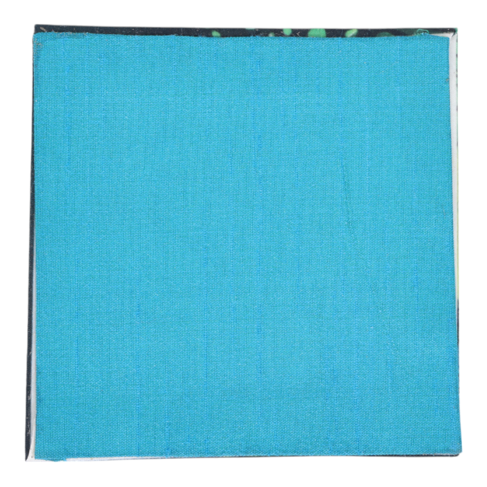 Indha Nature’s Harmony Coaster Set – Tree &amp; Bird Design on Dupion Silk, Set of 6, Ideal for Dining &amp; Decor