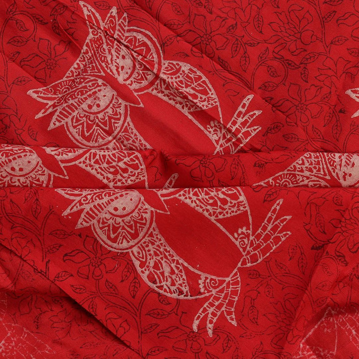 INDHA Owl Design Block Printed Cotton Fabric