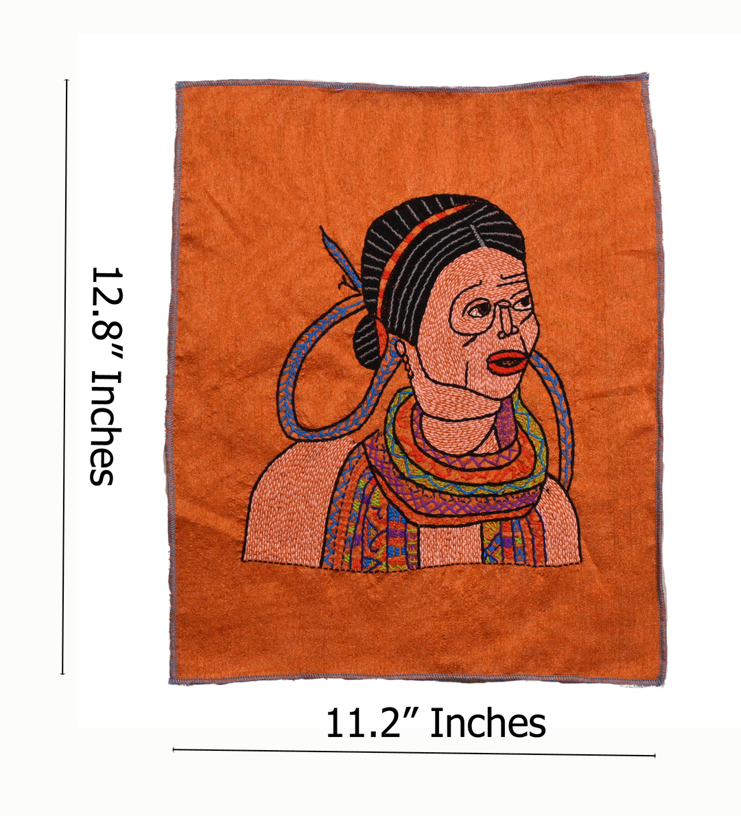 Indha Santhal Tribal Woman Hand Embroidery Panel – Folk Art on Dupion Silk | DIY | Home Decor | Gift-Ready