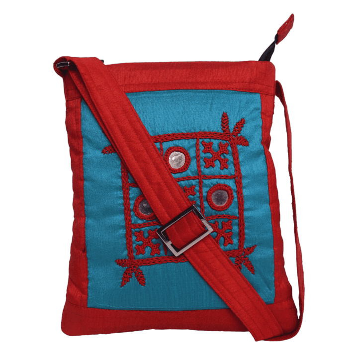 Indha Stunning Hand-Embroidered Red Crossbody Sling Bag for Women | Hand embroidered crossbody sling bag | Sling bag for girls/women |
