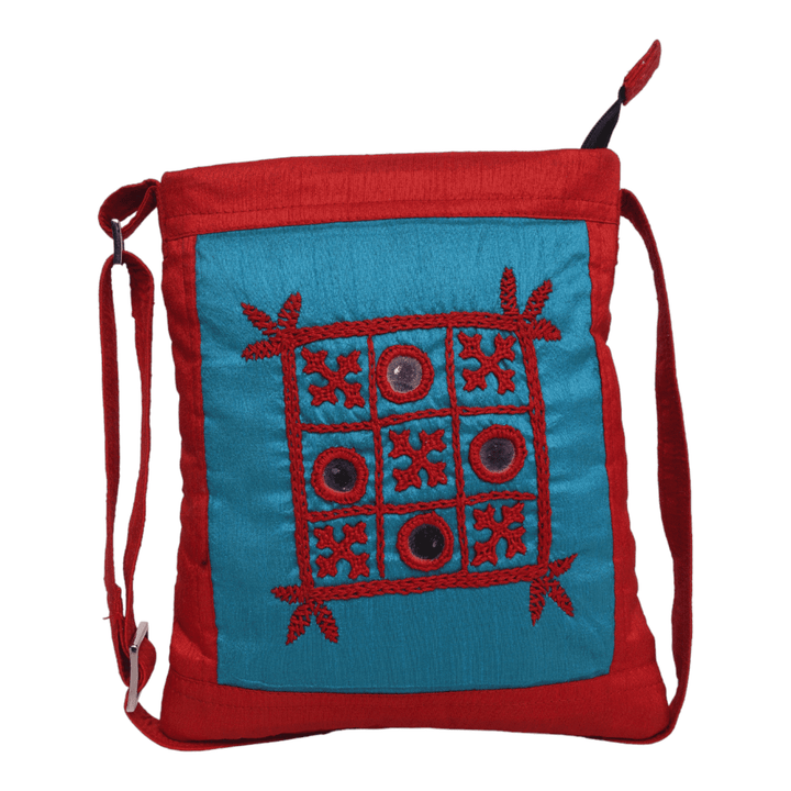 Indha Stunning Hand-Embroidered Red Crossbody Sling Bag for Women | Hand embroidered crossbody sling bag | Sling bag for girls/women |