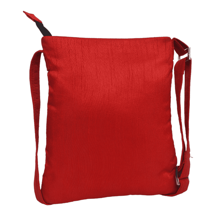 Indha Stunning Hand-Embroidered Red Crossbody Sling Bag for Women | Hand embroidered crossbody sling bag | Sling bag for girls/women |