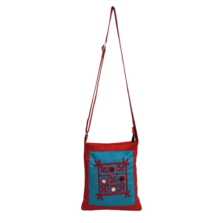 Indha Stunning Hand-Embroidered Red Crossbody Sling Bag for Women | Hand embroidered crossbody sling bag | Sling bag for girls/women |