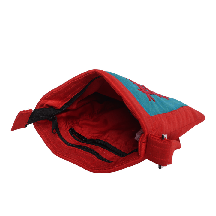 Indha Stunning Hand-Embroidered Red Crossbody Sling Bag for Women | Hand embroidered crossbody sling bag | Sling bag for girls/women |