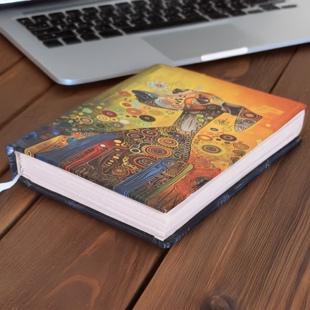 Indha Small Diary – Dog Print | Recycled Handmade Paper | Eco-Friendly Notebook (13 x 9.7 cm)