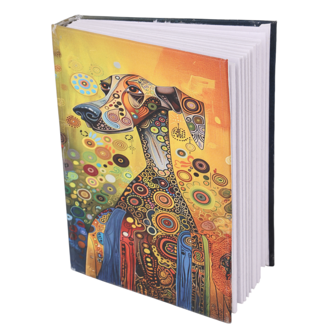 Indha Small Diary – Dog Print | Recycled Handmade Paper | Eco-Friendly Notebook (13 x 9.7 cm)