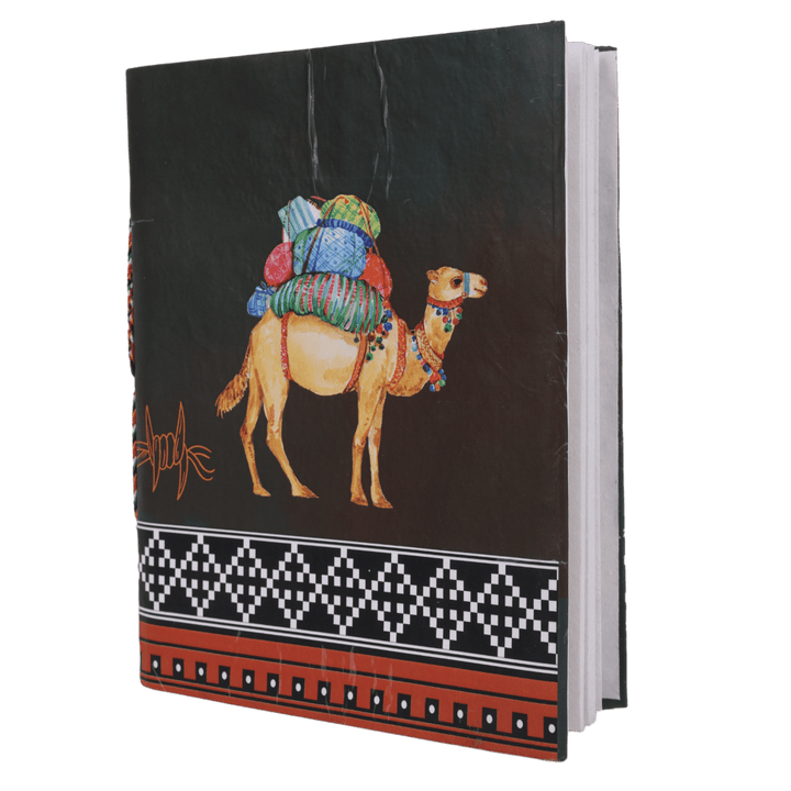 Indha Handcrafted Diary | Travel Journal Diary | Camel Print Diary | Sustainable Diary | Recycled Paper Diary | Eco-Friendly |