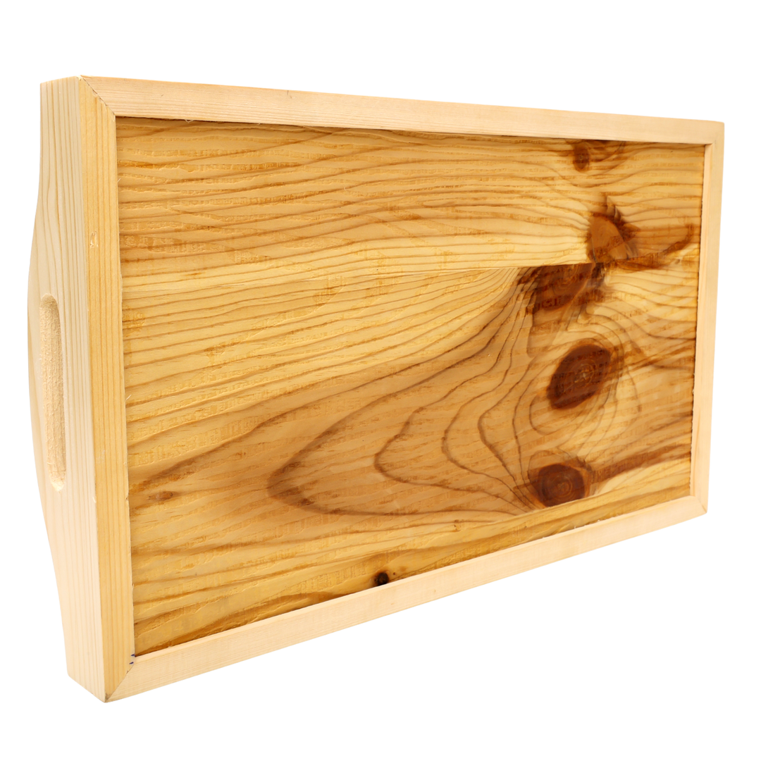 Indha Pine Wood Serving Tray – Hand-Embroidered Dancing Girls Motif|Table Décor|Livingroom| Handmade Gift