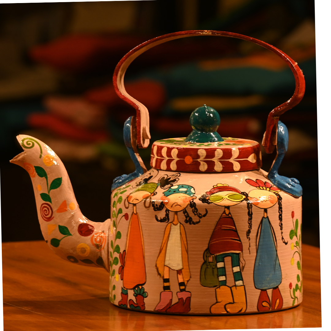 Indha Hand-Painted Kettle| Quirky Motifs|Joyful Table décor|Gift of all times|unique corporate gift