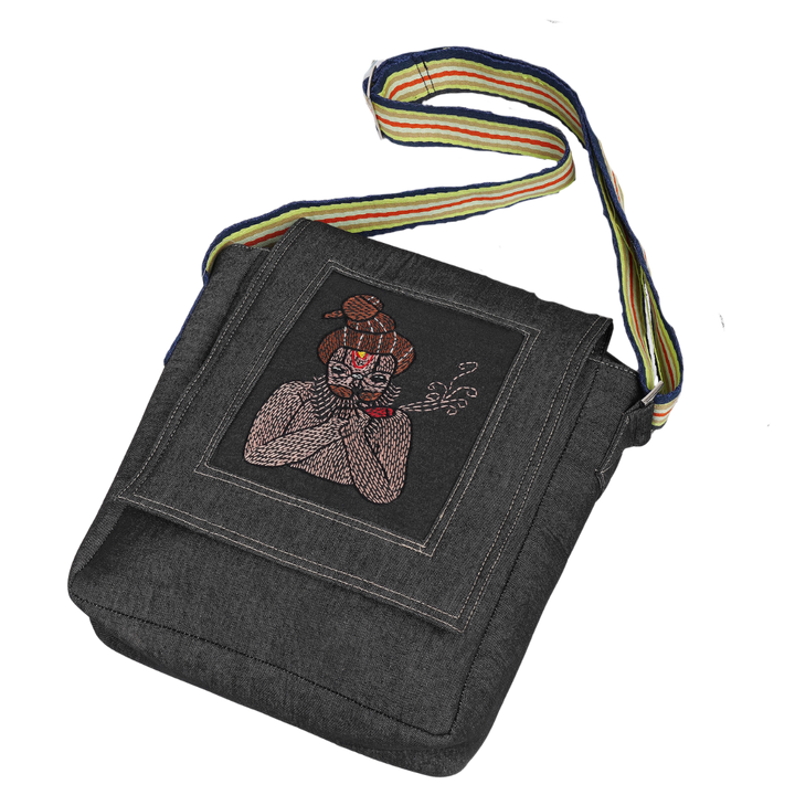 Indha Hand-Embroidered Denim Crossbody – Bohemian Sling Bag | New-Age Everyday Carry