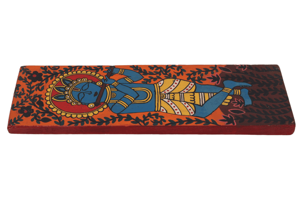 Indha's Hand-Painted Lord Krishna Wall Art - Capturing the Melody of the Flute | Lord Krishna Painting Wall Artwork hand painted Lord Krishna artwork| Wall hanging| Unique Wall hanging artwork|