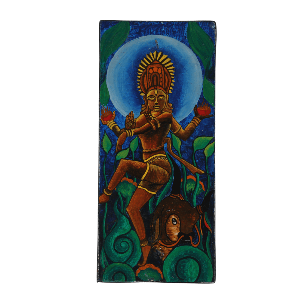 Indha Hand Painted Wall Decor | Wall Art &amp; Painting Nataraja Print | Sustainable Wall Painting For Drawing Room &amp; Living Room | Small Wall Painting | Multicolour Wall Painting |