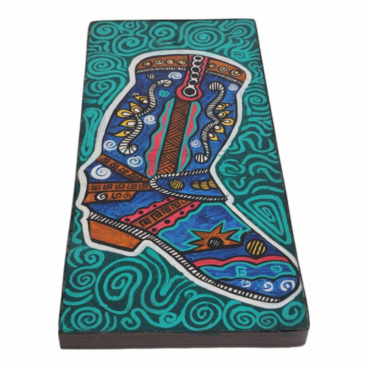 Indha Hand-Painted Wall Art | Eco-Chic Décor | Repurposed Wood Wall Painting | Crafty Boot Wall Art | Handcrafted Home Décor | Hand painted Wooden Wall Art | Decorative wall painting | Ecofriendly wall art|Festive Gifting|