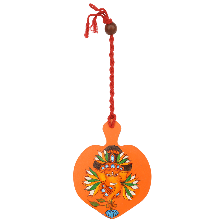 Indha Hand Painted Lord Krishana & Ganesha Print Wall Hanging Set of 2