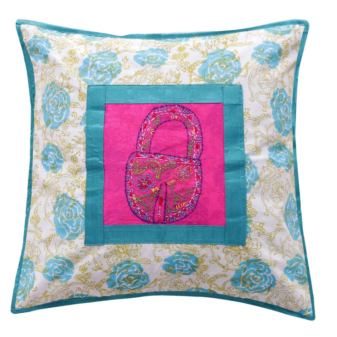 16"Cotton Lock Embroidery Work Cushion Covers Set of 2