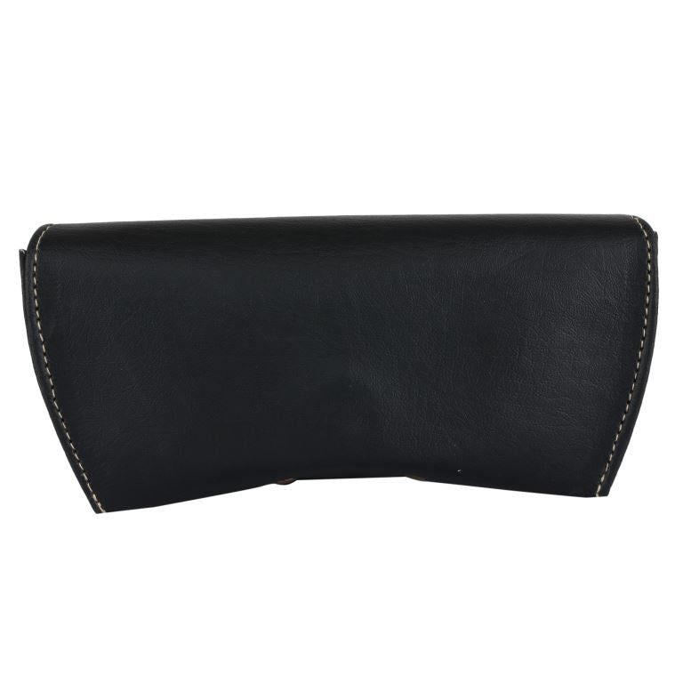 INDHA Black Vegan Leather Eyewear Case  | Handmade Eyewear Case | Gifting | Travel Utility | Travel Accessory | Sunglasses Case | Spectacles Case | Eyewear Accessory | Water Resistant Eyewear Case | Eco-Friendly