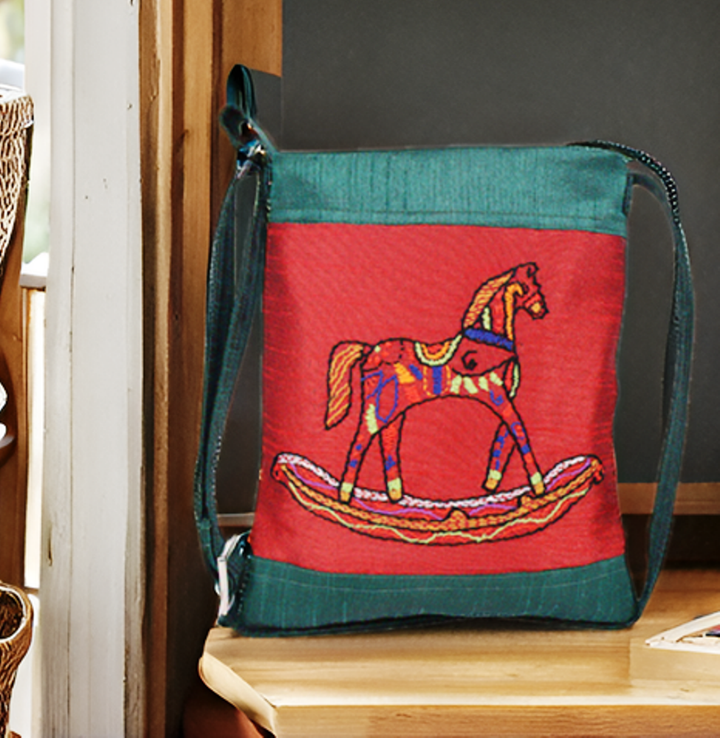 Indha Hand Embroidered Teal Green &amp; Maroon Crossbody Sling Bag – A Perfect Blend of Art &amp; Functionality