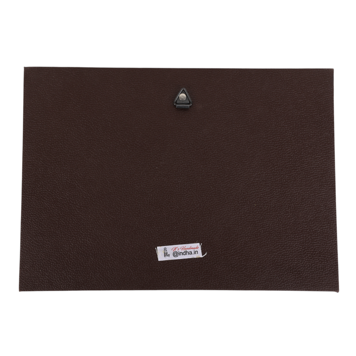 Indha Hand-Painted 4 Birds Wall Art | Upcycled Tablet Painting | Framed in Reclaimed Wood with Vegan Leather Backing | Eco-Friendly &amp; Whimsical Home Decor